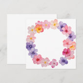 Bloemenkrans Achtergrond Aquarel Stijl Bloemen Kaart (Voorkant / Achterkant)