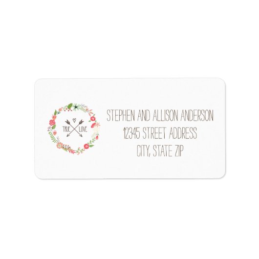 Bloemenkrans - Adreslabels Etiket (Voorkant)