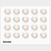 Bloemenkrans Baby shower Classic Ronde Sticker (Vel)