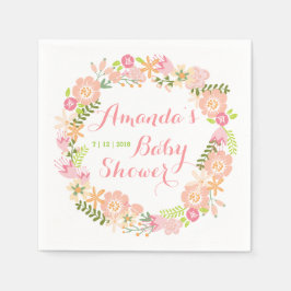 Bloemenkrans Baby shower servetten