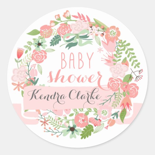  BLOEMENKRANS | BABY SHOWER STICKERS (Voorkant)