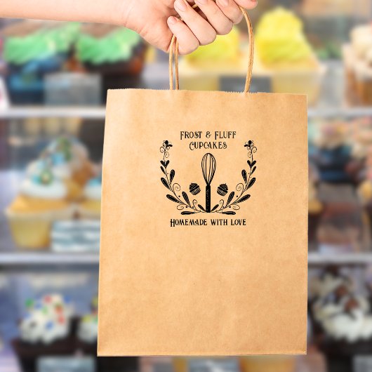 Bloemenkrans Bakkerij Whisk & Cupcake Stamp Rubberstempel