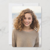 Bloemenkrans Bat Mitzvah Hand-getekende aangepaste Kaart (Achterkant)