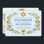 Bloemenkrans Bat Mitzvah Hand-getrokken Custom Kaart<br><div class="desc">Perfecte kaart om een bar mitswa, bat mitswa of andere Joodse viering aan te kondigen! Met de hand gemaakte kunst voor jou! VOLLEDIG ! Klik hierboven op "Personaliseren" om de tekst te bewerken en uw eigen foto aan de achterkant toe te voegen. Klik op "Bewerken met ontwerpgereedschap" om de lettertypen,...</div>