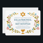 Bloemenkrans Bat Mitzvah Hand-getrokken Custom Kaart<br><div class="desc">Perfecte kaart om een bar mitswa, bat mitswa of andere Joodse viering aan te kondigen! Met de hand gemaakte kunst voor jou! VOLLEDIG ! Klik hierboven op "Personaliseren" om de tekst te bewerken. Klik op "Bewerken met ontwerpgereedschap" om de lettertypen, kleuren en plaatsingen aan te passen. Ook kunt u de...</div>