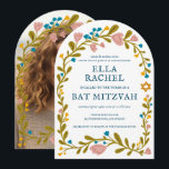 Bloemenkrans Bat Mitzvah Hand-getrokken Custom PHO Kaart<br><div class="desc">Perfecte kaart om een bar mitswa, bat mitswa of andere Joodse viering aan te kondigen! Met de hand gemaakte kunst voor jou! VOLLEDIG ! Klik op "Personaliseer" hierboven om de tekst te bewerken en uw foto aan de achterkant toe te voegen (u kunt ook het bloemige lijst verwijderen als u...</div>