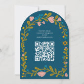 Bloemenkrans Bat Mitzvah Handgetekende aangepaste Kaart (Achterkant)