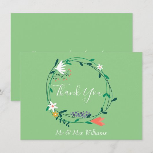 Bloemenkrans Bedanken Landelijk Bedankkaart (Voorkant / Achterkant)