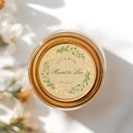 Bloemenkrans bedoeld als huwelijksgunst Kraft Ronde Sticker