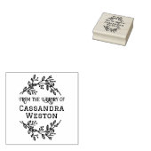 Bloemenkrans Bessen Bibliotheek Boeknaam Rubberstempel (Gestempeld)