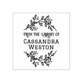 Bloemenkrans Bessen Bibliotheek Boeknaam Rubberstempel (Afrduk)