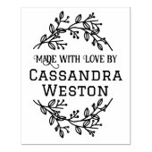 Bloemenkrans Bessen 'Met Liefde Gemaakt Door' Rubberstempel (Afrduk)