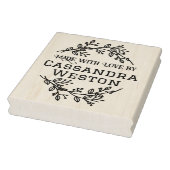 Bloemenkrans Bessen 'Met Liefde Gemaakt Door' Rubberstempel (Stempel)