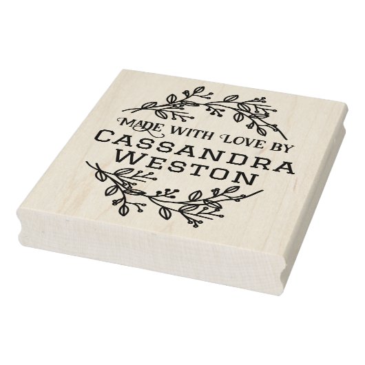 Bloemenkrans Bessen 'Met Liefde Gemaakt Door' Rubberstempel (Stempel)