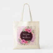 Bloemenkrans Bloem Initiale Letter Monogram Naam M Tote Bag (Achterkant)