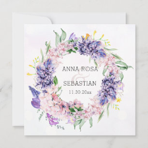 *~* Bloemenkrans Boho QR RSVP AR12 bruiloft Kaart