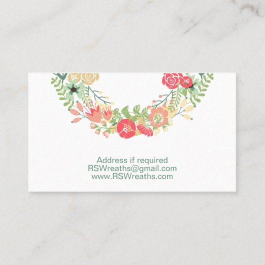 Bloemenkrans Boho Visitekaartje (Achterkant)