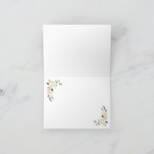 Bloemenkrans Bruidsmeisje brief G Dank u kaart (Binnen)