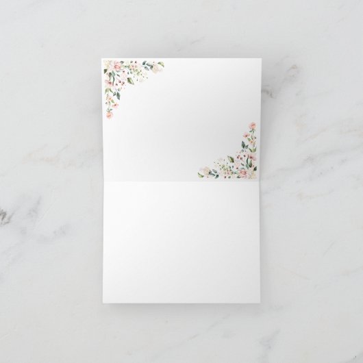 Bloemenkrans Bruidsmeisje monogram letter A Bedankkaart (Binnen)