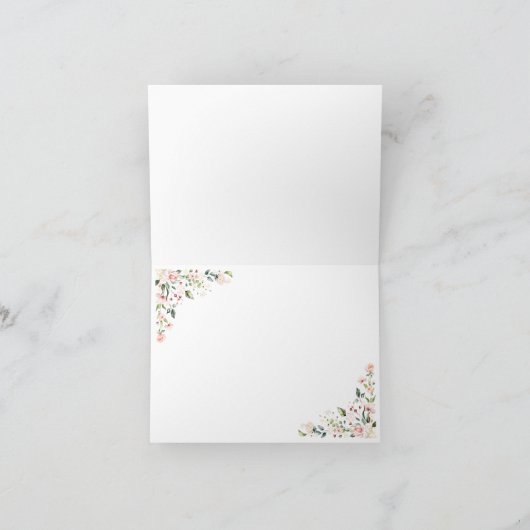 Bloemenkrans Bruidsmeisje monogram letter J Bedankkaart (Binnen)