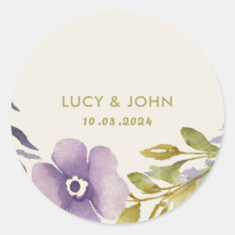 bloemenkrans bruiloft gunst Labels lavendel