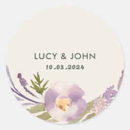 bloemenkrans bruiloft gunst Labels lavendel