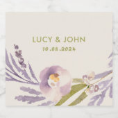  bloemenkrans bruiloft gunst Labels lavendel Sparkling Wijnetiket (Enkel label)