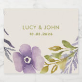  bloemenkrans bruiloft gunst Labels lavendel Sparkling Wijnetiket (Enkel label)