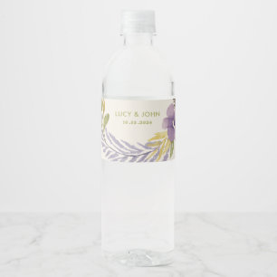 bloemenkrans bruiloft gunst Labels lavendel Waterfles Etiket