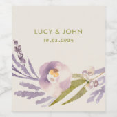  bloemenkrans bruiloft gunst Labels lavendel Wijn Etiket (Enkel label)