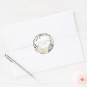 bloemenkrans bruiloft gunst Roos Sage Ronde Sticker (Envelop)
