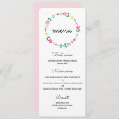 Bloemenkrans bruiloft kaart (Voorkant / Achterkant)