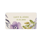  bloemenkrans bruiloft lavendel Lila Etiket (Voorkant)