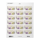 bloemenkrans bruiloft lavendel Lila Etiket (Full Sheet)