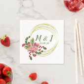 Bloemenkrans bruiloft Logo Initiaal Servet (Insitu)