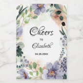 Bloemenkrans Bruiloft Minibar Wijn Etiket (Enkel label)