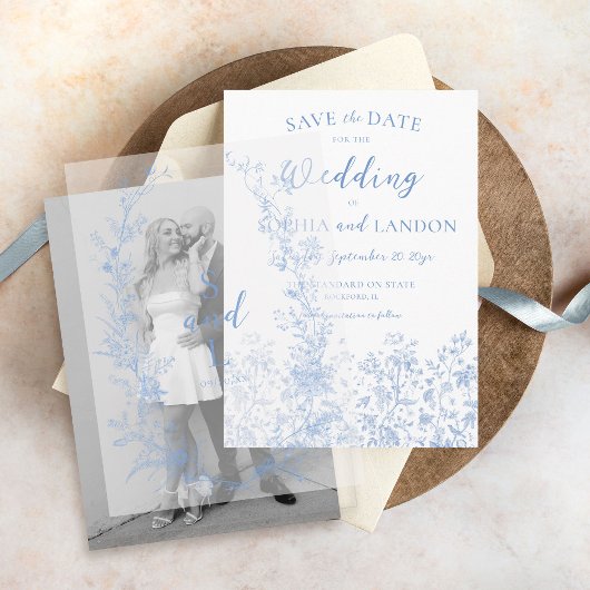  Bloemenkrans bruiloft monogram overlay Vellum Uitnodigingen