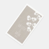 Bloemenkrans bruiloft rand naam servet (Hoek)