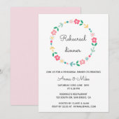 Bloemenkrans bruiloft repetitie diner uitnodiging (Voorkant / Achterkant)