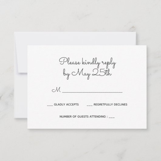 Bloemenkrans bruiloft RSVP-kaart RSVP Kaartje (Voorkant)