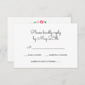 Bloemenkrans bruiloft RSVP-kaart RSVP Kaartje (Voorkant / Achterkant)