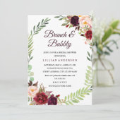 Bloemenkrans Brunch en Bubbly Vrijgezellenfeest Kaart (Staand voorkant)