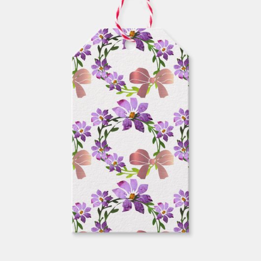 Bloemenkrans cadeaukaart cadeaulabel (Voorkant)