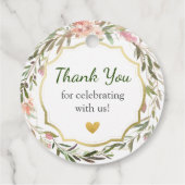 Bloemenkrans Chique groen Baby shower Sprinkle Bedankjes Labels (Achterkant)