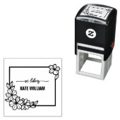 Bloemenkrans Custom ex libris Zelfinktende Stempel (In situ)