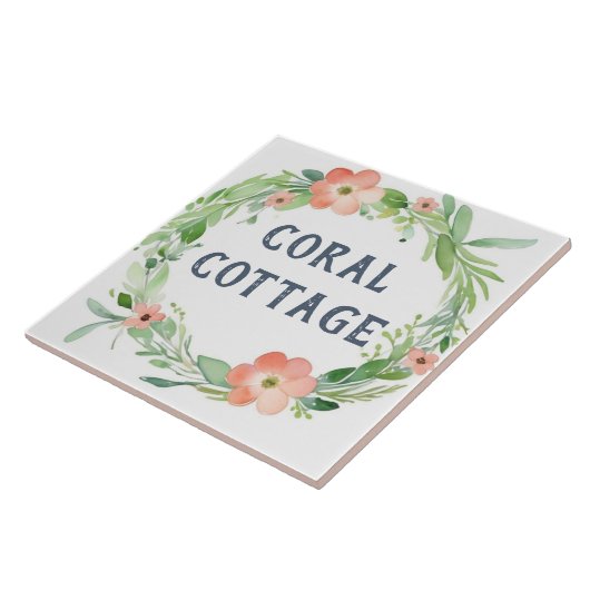 Bloemenkrans Custom House Naam Bord Teken Plaque Tegeltje (Zijkant)