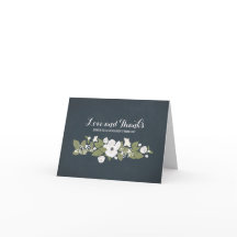 Bloemenkrans cute vintage bruiloft bedankkaart