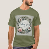 Bloemenkrans Dank u Mannen T-shirt (Voorkant)