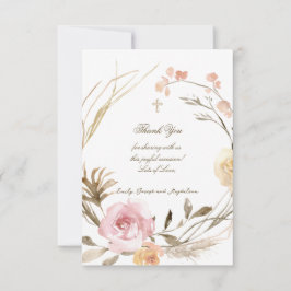 bloemenkrans Doop kleine dankkaartjes Kaart