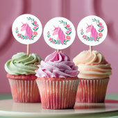 bloemenkrans eenhoorn meisjes ronde sticker